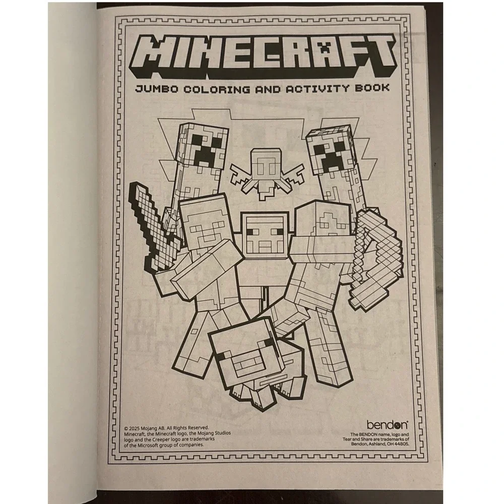 Minecraft Jumbo Coloring and Activity Book Stand Up Steve Figure Bendon Ages 3‎